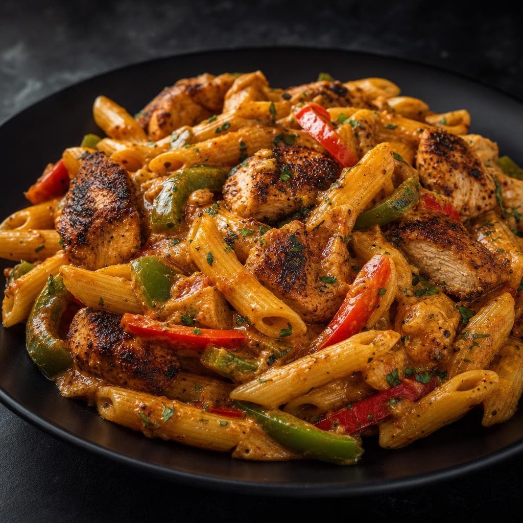 Cajun Cream Pasta - beautifully plated pasta dish